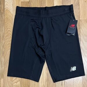 NWT New Balance Black Men's Performance Compression Shorts, Fitted, Size XL